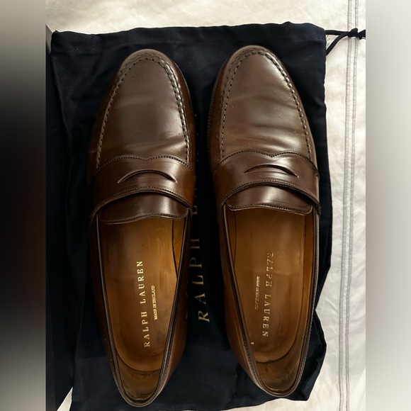 Ralph Lauren Shell Cordovan Marlow Penny Loafers US 11.5D by Crockett & Jones - Picture 7 of 11